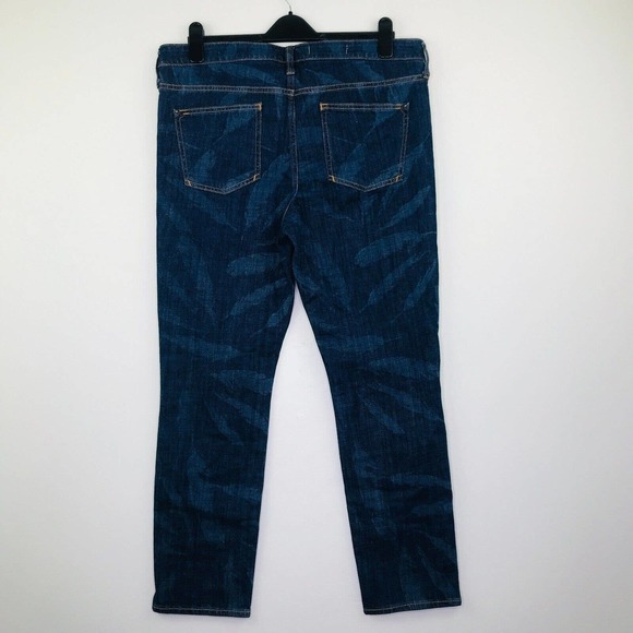 Pilcro & The Letterpress Women's 36 Jeans Dark Blue Feather Print Skinny Leg H - Picture 5 of 5